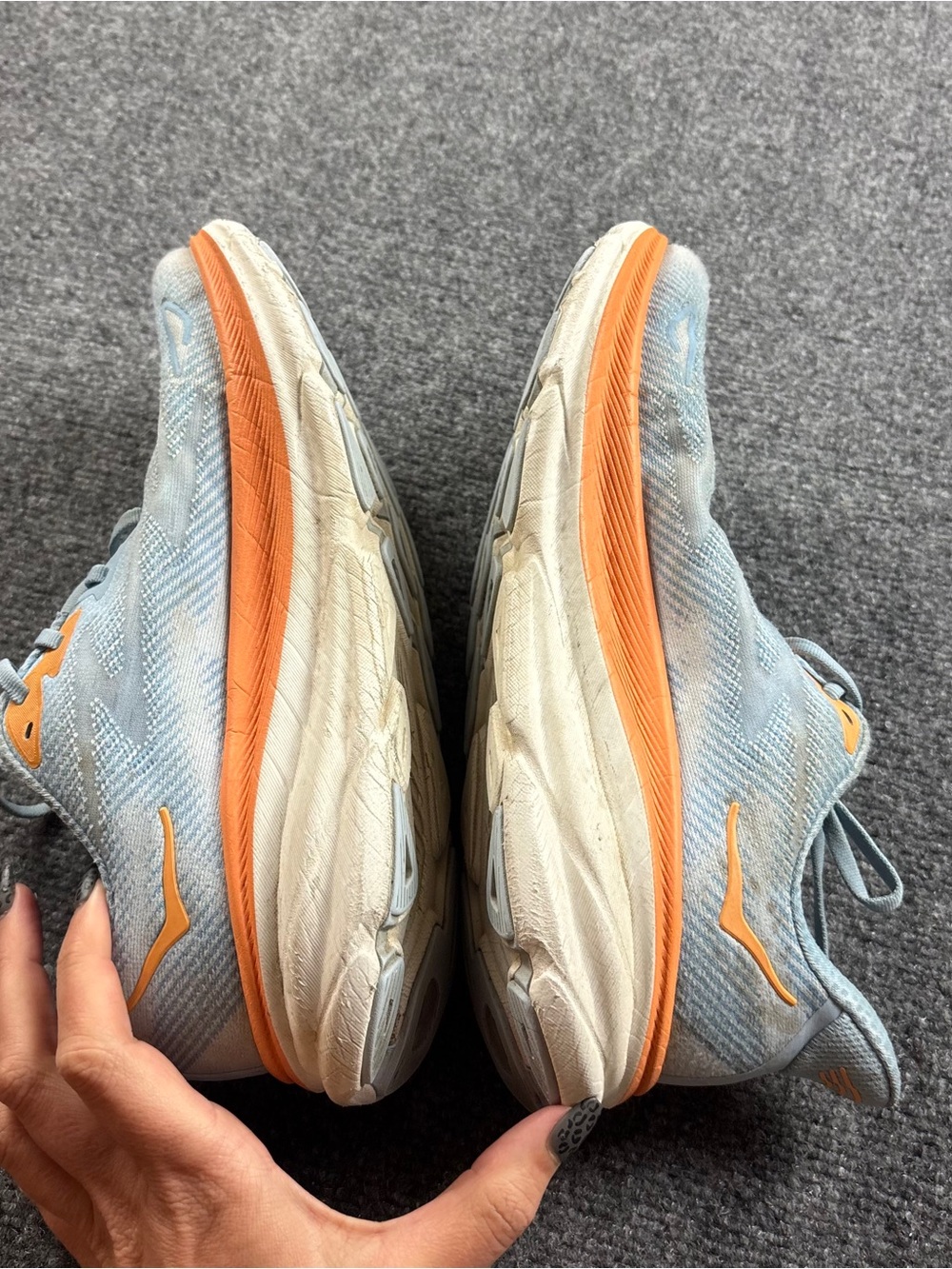 HOKA Women’s Clifton 9 Running Shoes Blue/Orange size: 11 - Picture 6 of 10